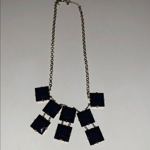 Gold and deep blue/ navy blue necklace